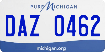 MI license plate DAZ0462