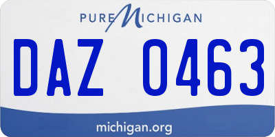 MI license plate DAZ0463