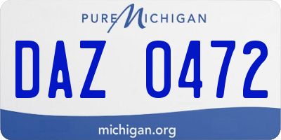 MI license plate DAZ0472