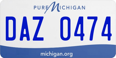 MI license plate DAZ0474