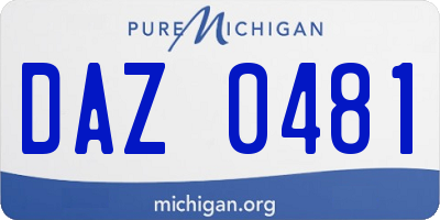 MI license plate DAZ0481