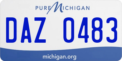 MI license plate DAZ0483