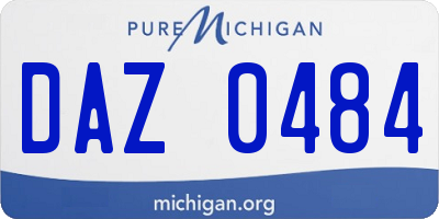 MI license plate DAZ0484