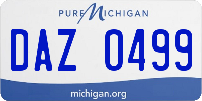 MI license plate DAZ0499