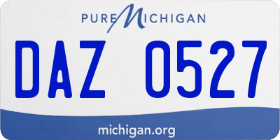 MI license plate DAZ0527