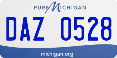 MI license plate DAZ0528