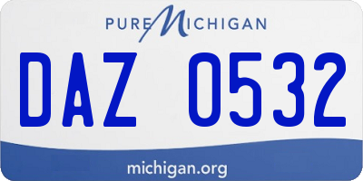 MI license plate DAZ0532