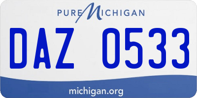 MI license plate DAZ0533