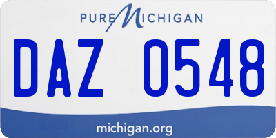 MI license plate DAZ0548