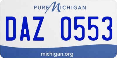 MI license plate DAZ0553