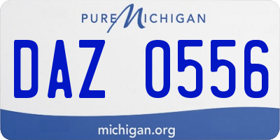 MI license plate DAZ0556