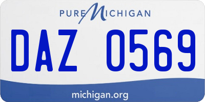MI license plate DAZ0569