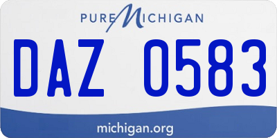 MI license plate DAZ0583