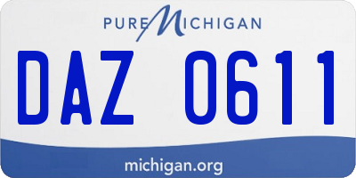 MI license plate DAZ0611