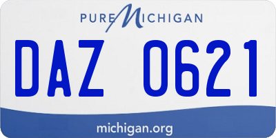 MI license plate DAZ0621