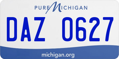 MI license plate DAZ0627