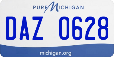 MI license plate DAZ0628