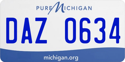 MI license plate DAZ0634