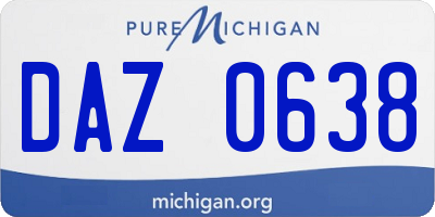 MI license plate DAZ0638