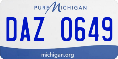 MI license plate DAZ0649