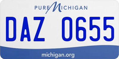MI license plate DAZ0655