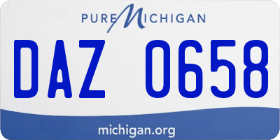 MI license plate DAZ0658