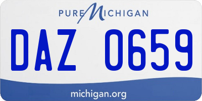 MI license plate DAZ0659