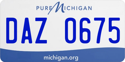 MI license plate DAZ0675