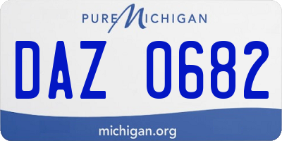 MI license plate DAZ0682