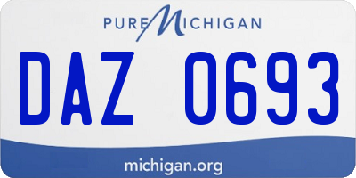 MI license plate DAZ0693