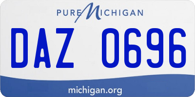 MI license plate DAZ0696