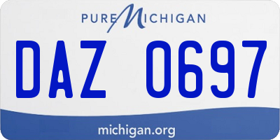MI license plate DAZ0697