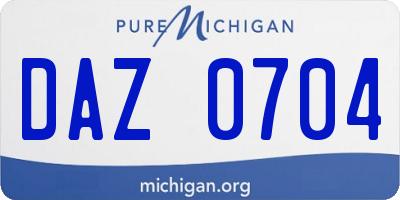 MI license plate DAZ0704