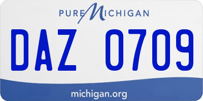 MI license plate DAZ0709