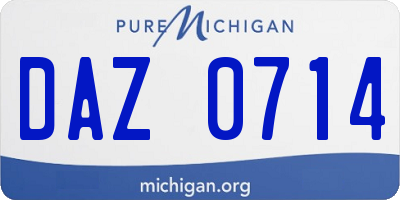 MI license plate DAZ0714
