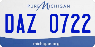 MI license plate DAZ0722