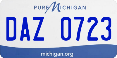 MI license plate DAZ0723