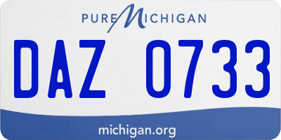 MI license plate DAZ0733