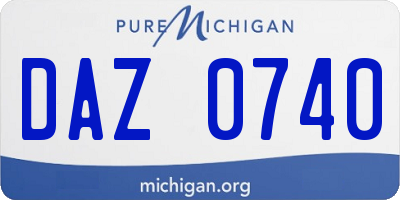 MI license plate DAZ0740