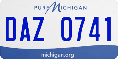 MI license plate DAZ0741