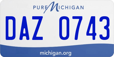 MI license plate DAZ0743