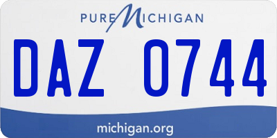 MI license plate DAZ0744
