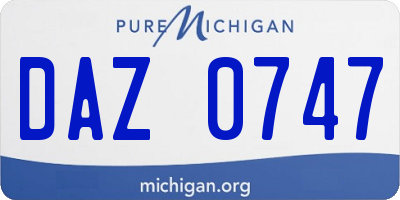 MI license plate DAZ0747