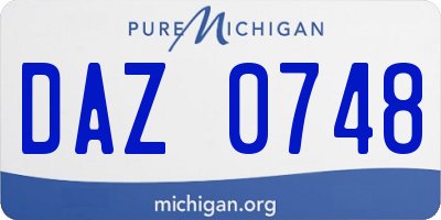 MI license plate DAZ0748