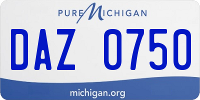 MI license plate DAZ0750