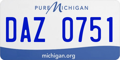 MI license plate DAZ0751