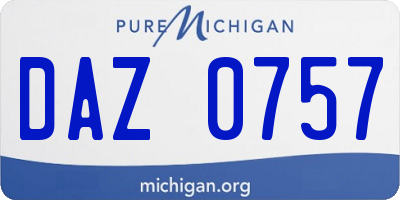 MI license plate DAZ0757