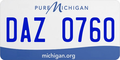 MI license plate DAZ0760