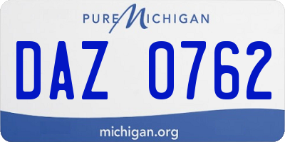 MI license plate DAZ0762