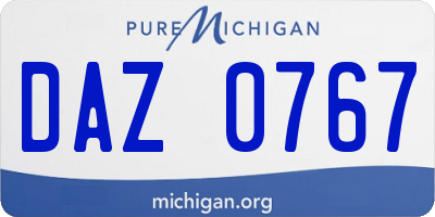 MI license plate DAZ0767